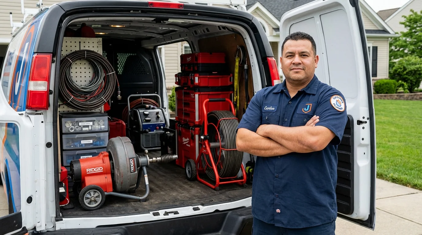 Professional drain cleaning equipment and Johns Plumbing LLC plumber in Aransas Pass